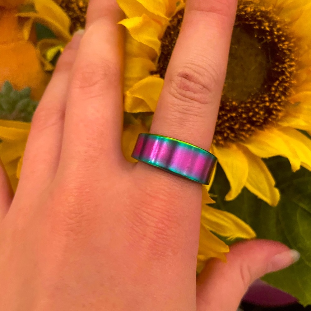 Iridescent handmade spoon ring!!